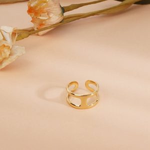 Anillo de acero ajustable doble minimalista