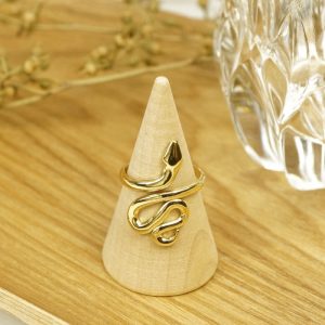 Anillo de acero ajustable serpiente brillo