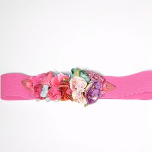 Cinturón elástico de flores para eventos Multicolor