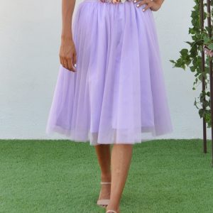 Falda midi tul con capas