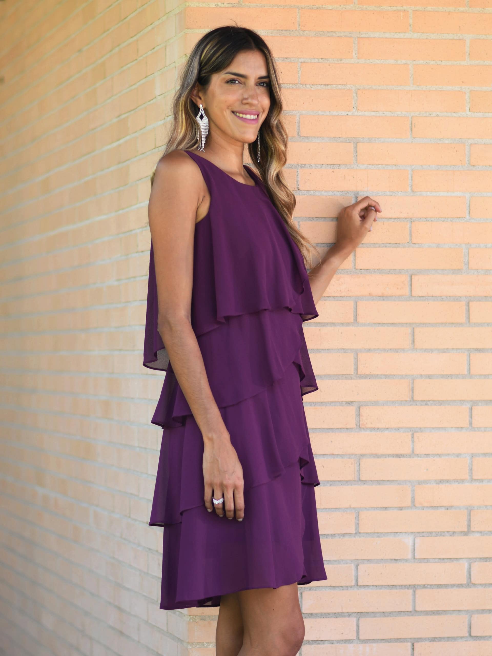 Vestido fiesta corto con volantes - Imagen 4