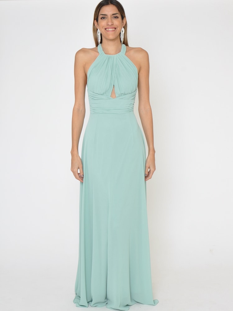 Vestido fiesta largo cuello halter Olaya - Imagen 6