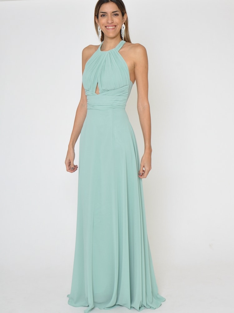 Vestido fiesta largo cuello halter Olaya - Imagen 7