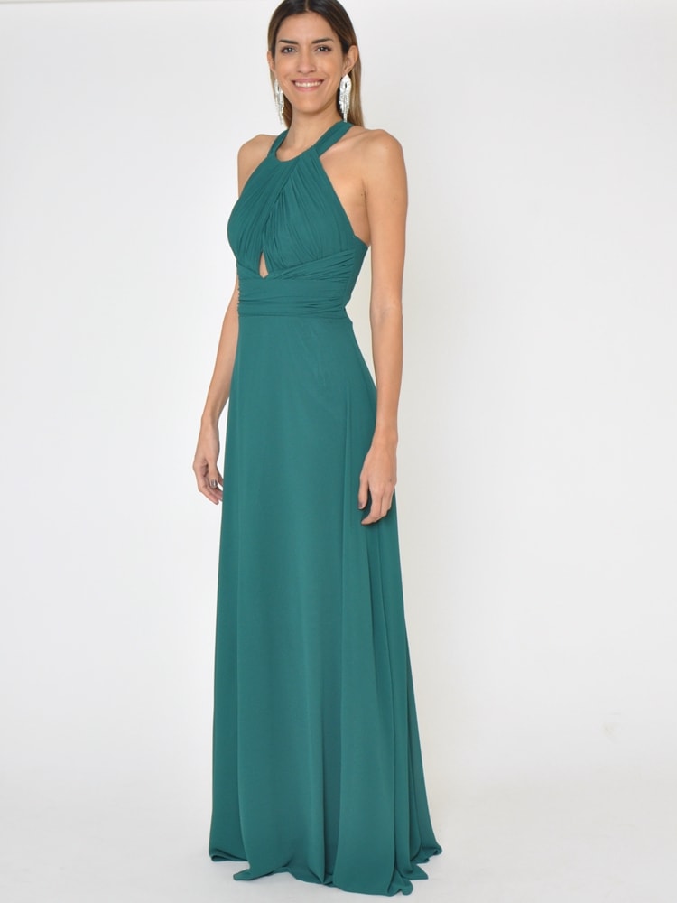 Vestido fiesta largo cuello halter Olaya - Imagen 5